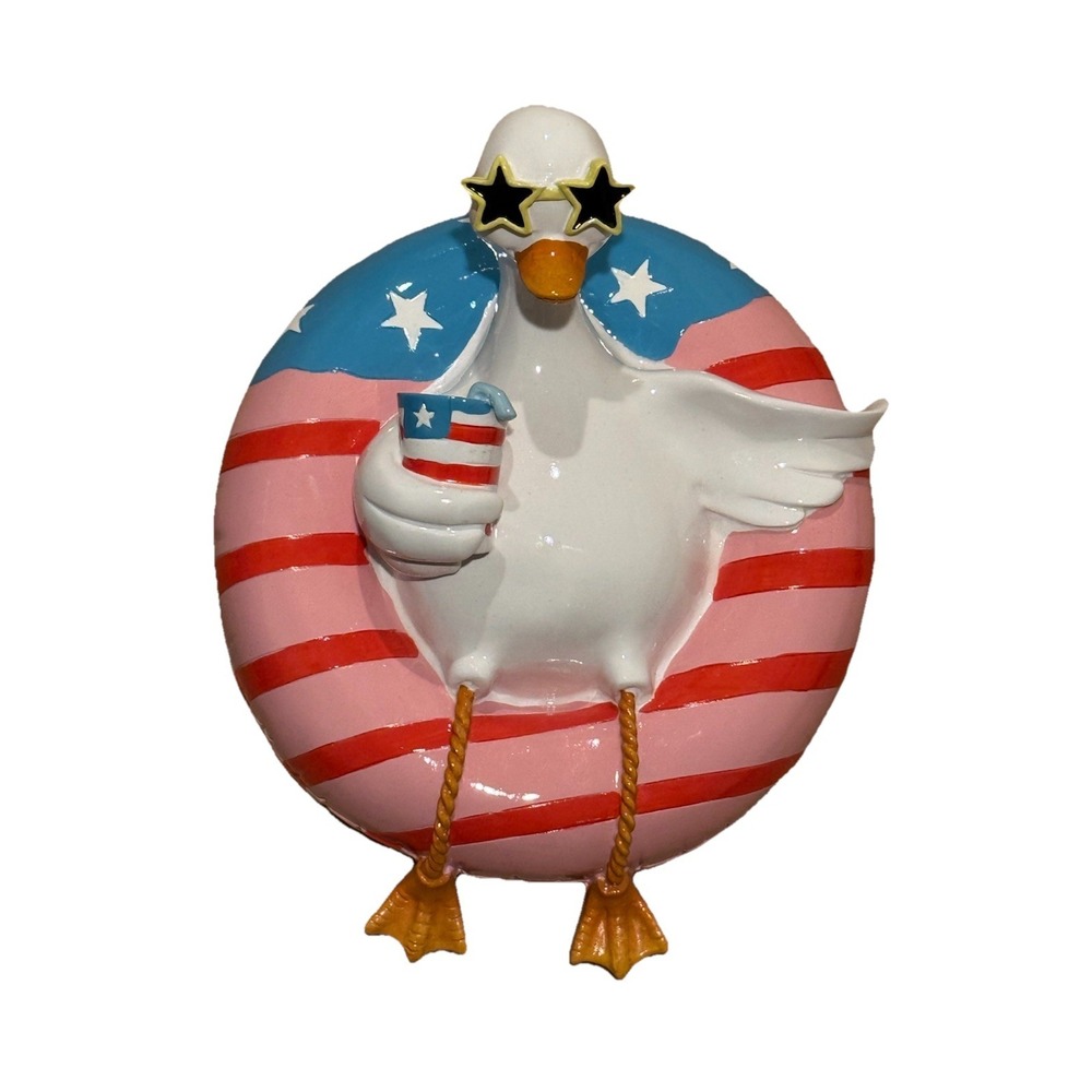 PATRIOTIC BIRD with Sunglasses and Pool Float 4th of‎ July Decor NWT